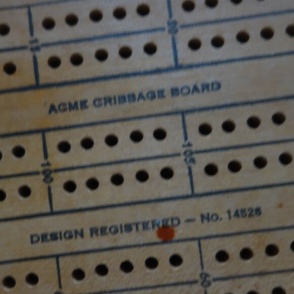 Vintage Brinks Social Club Acme Cribbage Board Design Registered - No. 14526 - Picture 11 of 14